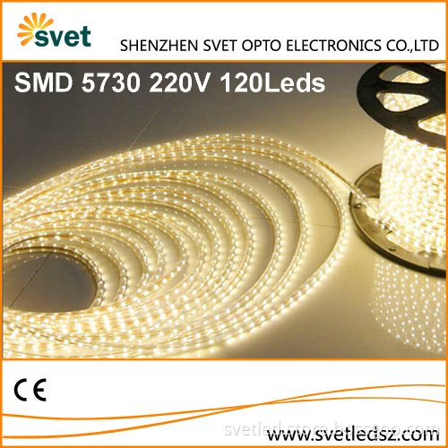 220V SMD 5730 60 Leds/M Dimmable Led Strip Light Specification Underwater IP67 Waterproof